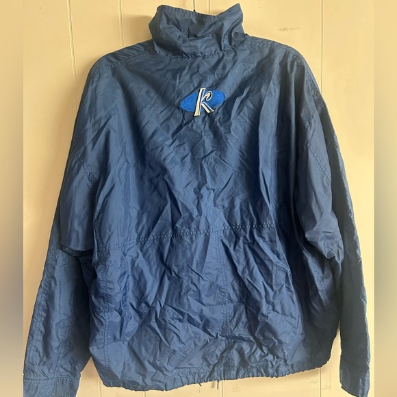 Vintage Kokanee, Blue Windbreaker Rain Jacket, size M, pockets - Picture 5 of 11